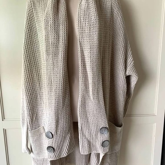 Soft Surroundings Oatmeal Cardigan Sweater - Picture 2 of 4